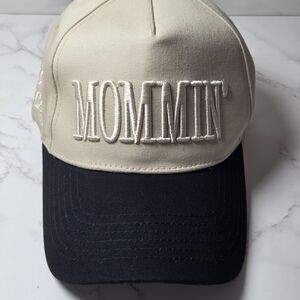 Beige and Black 'Mommin' Cap